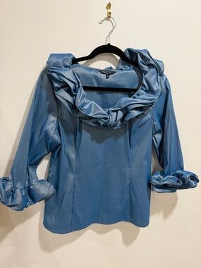Samuel Dong ruffle side-zip blouse
